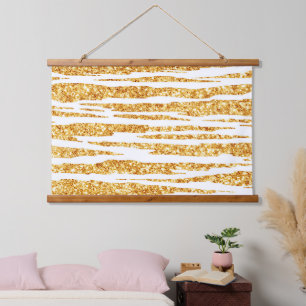 Gold White Glitter Boho Popular Tiger Collection Hanging Tapestry
