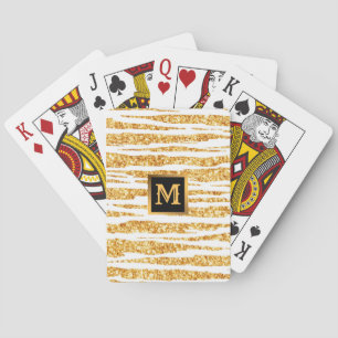 Gold White Glitter Boho Popular Tiger Collection Playing Cards