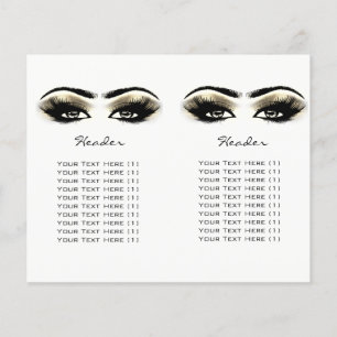 Gold White Glitter Makeup Eyes Lash Prices Leaflet Flyer