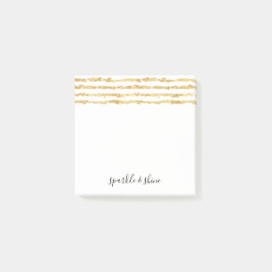 Gold White Glitz Stripes Sparkle Shine Post-it Notes