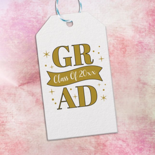 Gold & White Graduation Party Gift Tags (Creator Uploaded)