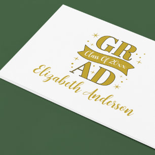 Gold & White Graduation Party Guest Book