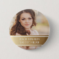 Gold White Graduation Photo Valedictorian