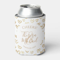 Gold White Hearts Custom Saying Name Date