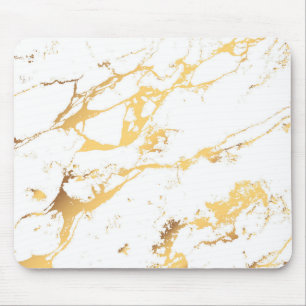 Gold White Marble AcrylicPainting The Abstract Art Mouse Pad