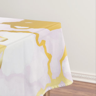 Gold & White Marble Tablecloth