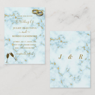 Gold White Marble Wedding Invitation Modern Design
