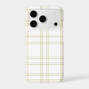 Gold & White Minimal Modern Plaid Clean Pattern