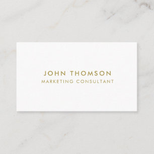 Gold White Minimalist Modern Professional Business Card