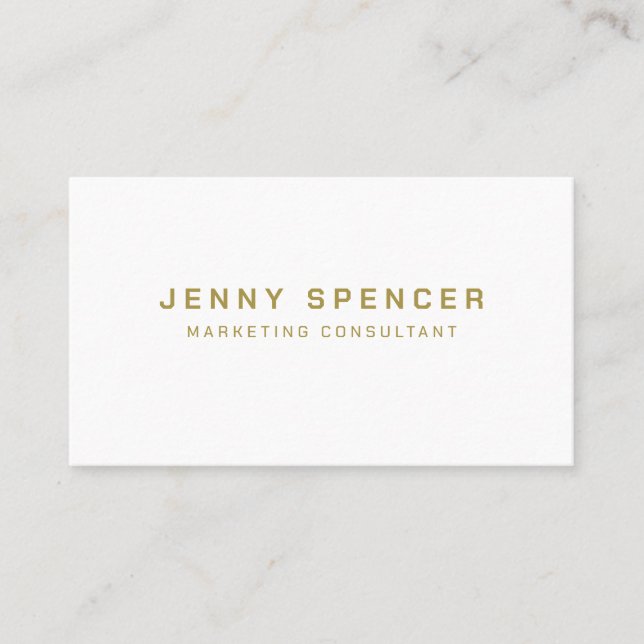 Gold white Minimalist  QR Code Professional Business Card (Front)