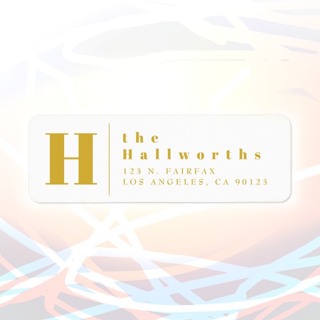 Gold & White | Modern Bold Return Address Label (Creator Uploaded)
