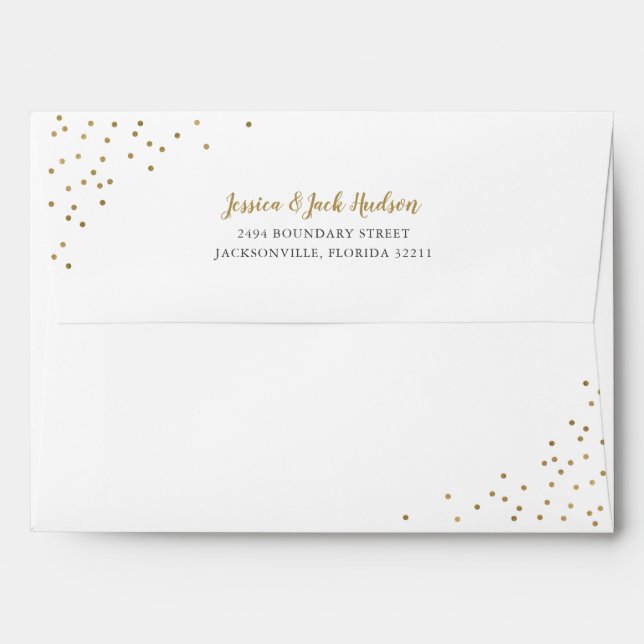Gold & White Modern Elegant Baby Shower Envelope (Back (Top Flap))