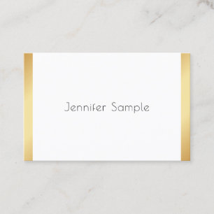 Gold White Modern Professional Elegant Trendy Business Card