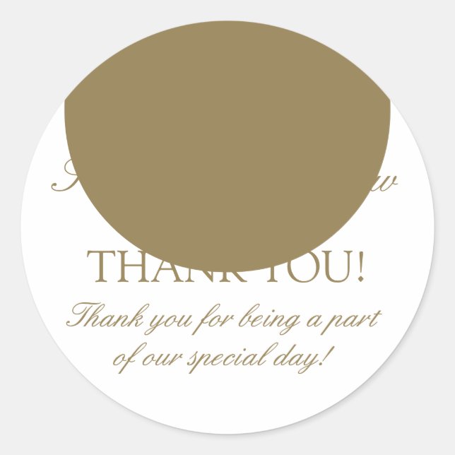 Gold White Monogram D Wedding Favour Sticker (Front)