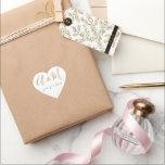 gold white monogram elegant wedding heart sticker<br><div class="desc">Elegant white background with handwritten script monograms. Perfect for your save the date envelope seals or as an wedding accessory. Check our store for more colour choices.</div>