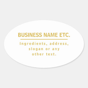 Gold & White Multi-Purpose Oval Sticker