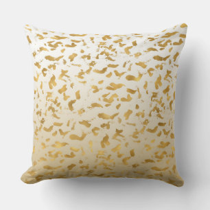 Gold White Ombre Animal Print Cushion