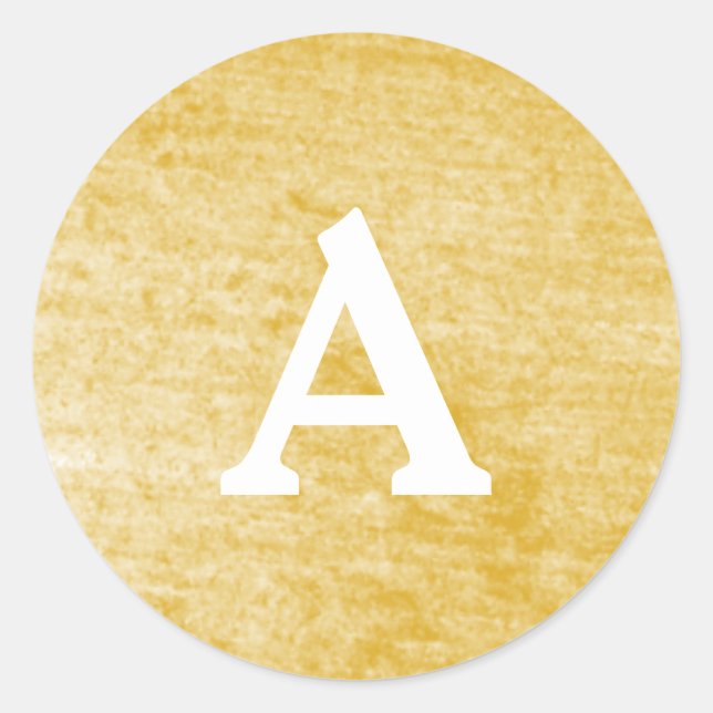 Gold & White Personalised Monogram Envelope Seal (Front)