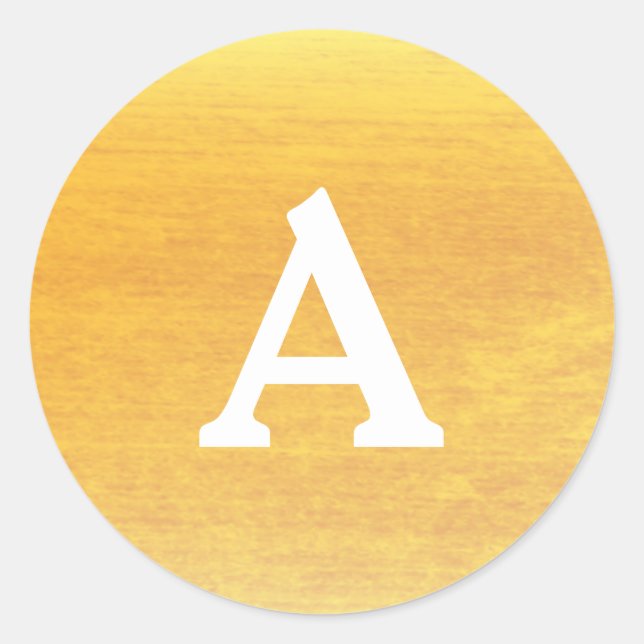 Gold & White Personalised Monogram Envelope Seal (Front)