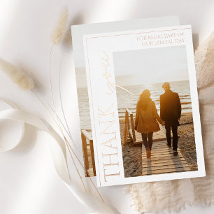 Gold White Photo Wedding Thank You Rose