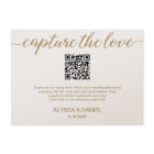 Gold white QR code wedding photo sharing