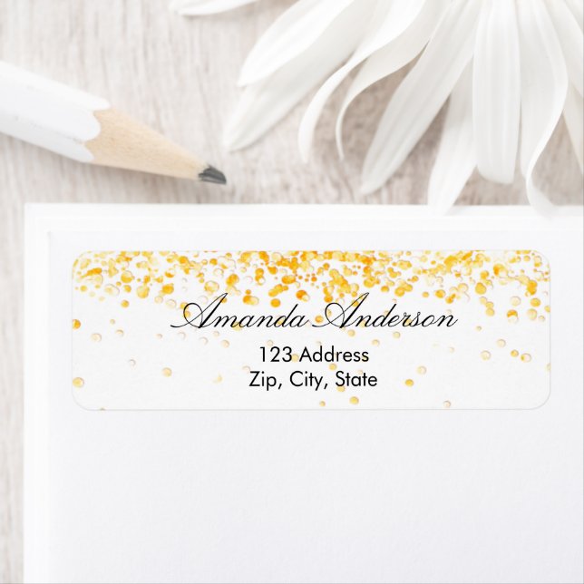 Gold white return address label (Insitu)