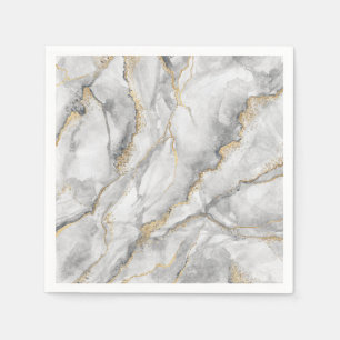 Gold White Silver Marble Pretty Napkin