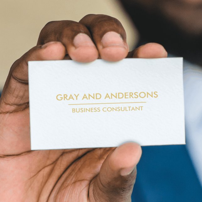 GOLD WHITE SIMPLE MINIMAL PROFESSIONAL CLEAN BUSINESS CARD (Creator Uploaded)