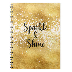 Gold White Sparkle Shine Notebook