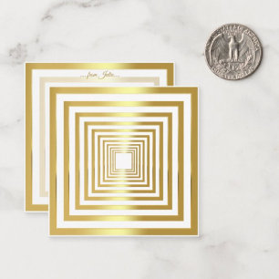 Gold white squared elegant 3d effect card