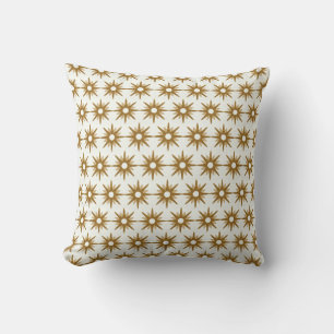 Gold & White Starburst Pattern Cushion