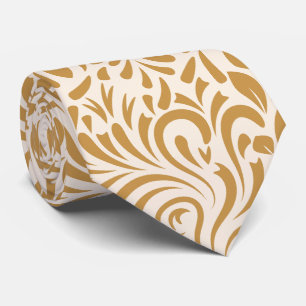 gold white swirl pattern  tie