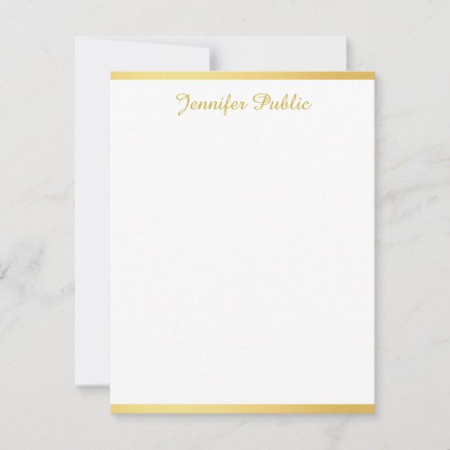 Gold White Template Hand Script Name Vertical (Front)