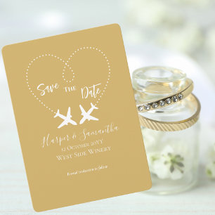 Gold White, Travel , Elegant Wedding Save The Date