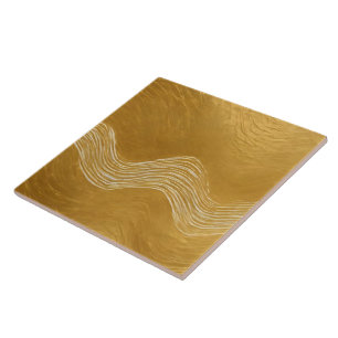 Gold White Vintage Art Deco Trendy Collection Ceramic Tile