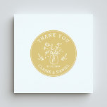 Gold & White Wedding Thank You Mason Jar Flowers Classic Round Sticker<br><div class="desc">Create Your Own Wedding Thank You Round Sticker. For more advanced customisation of this design,  Please click the "Customise" button above!</div>
