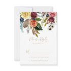 Gold Wild Feather Boho Tropical Floral RSVP