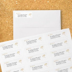Gold Wildflower Future Mr & Mrs Return Address Label