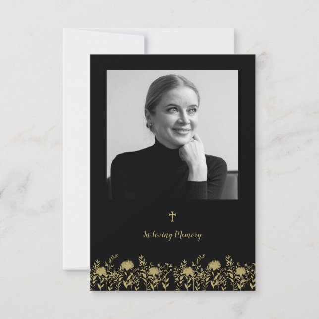 Gold Wildflowers & In Loving Memory Quote Funeral (Front)