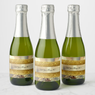 Gold Will You Marry Me Proposal Script Sparkling Wine Label