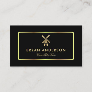 Gold Windmill Business Card