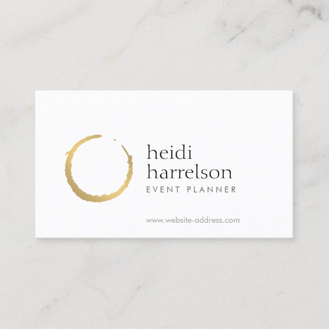 Gold Wine Stain Party Planner Business Card (Front)
