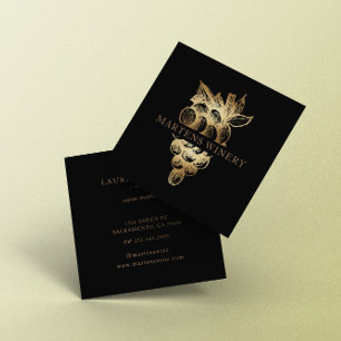 Gold Winery Winemaker Sommelier Elegant Square Business Card