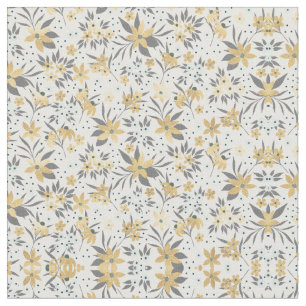 Gold Winter Floral Design Fabric