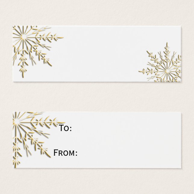 Gold Winter Snowflake Gift Tags (Front & Back)