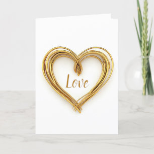 Gold Wire Heart For Anniversary Card