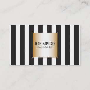 Gold with B&W Stripes Business Card