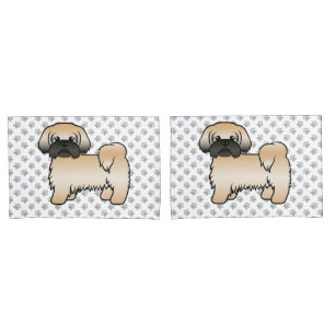 Gold With Black Mask Shih Tzu Cute Cartoon Dog Pillowcase
