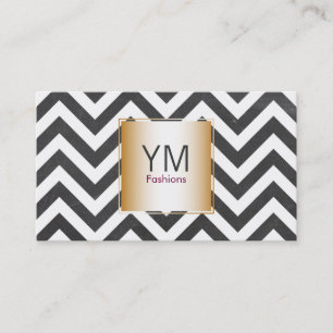 Gold with Chevron Pattern Contemporary Business Card