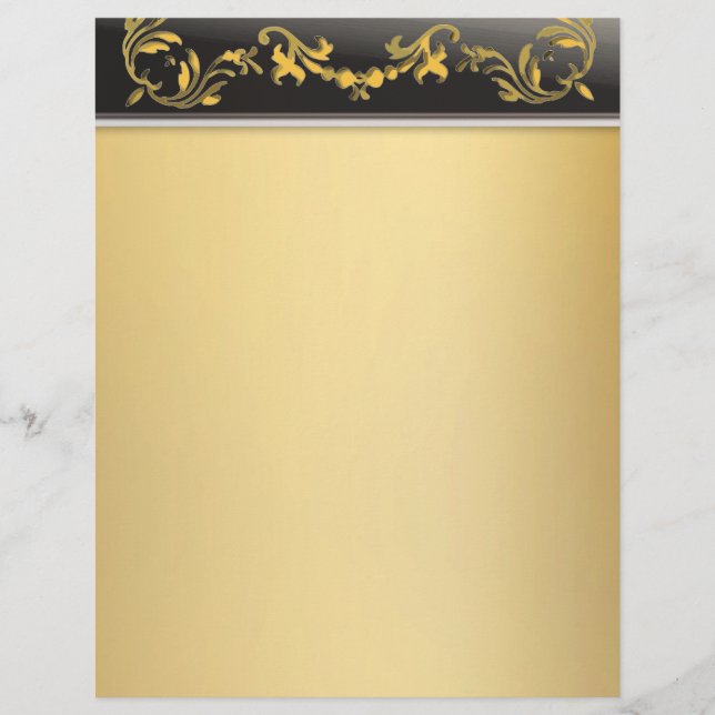 Gold With Gold On Black Border Decorative Flyer (Front)